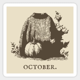 Cozy October Sweater Weather and Pumpkin Patch Aesthetic Magnet